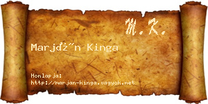 Marján Kinga névjegykártya